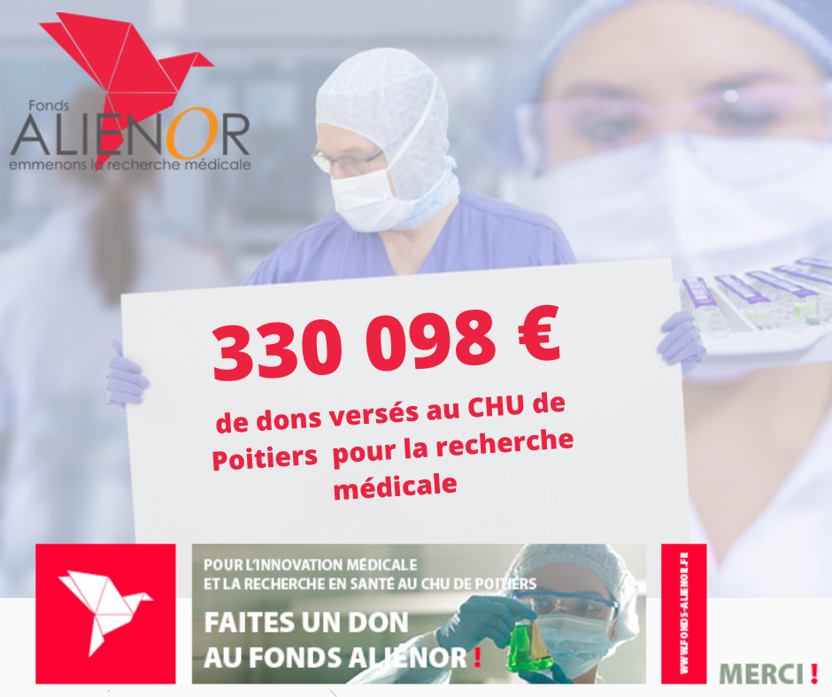 Le fonds Aliénor reverse 330 098 euros au CHU de Poitiers